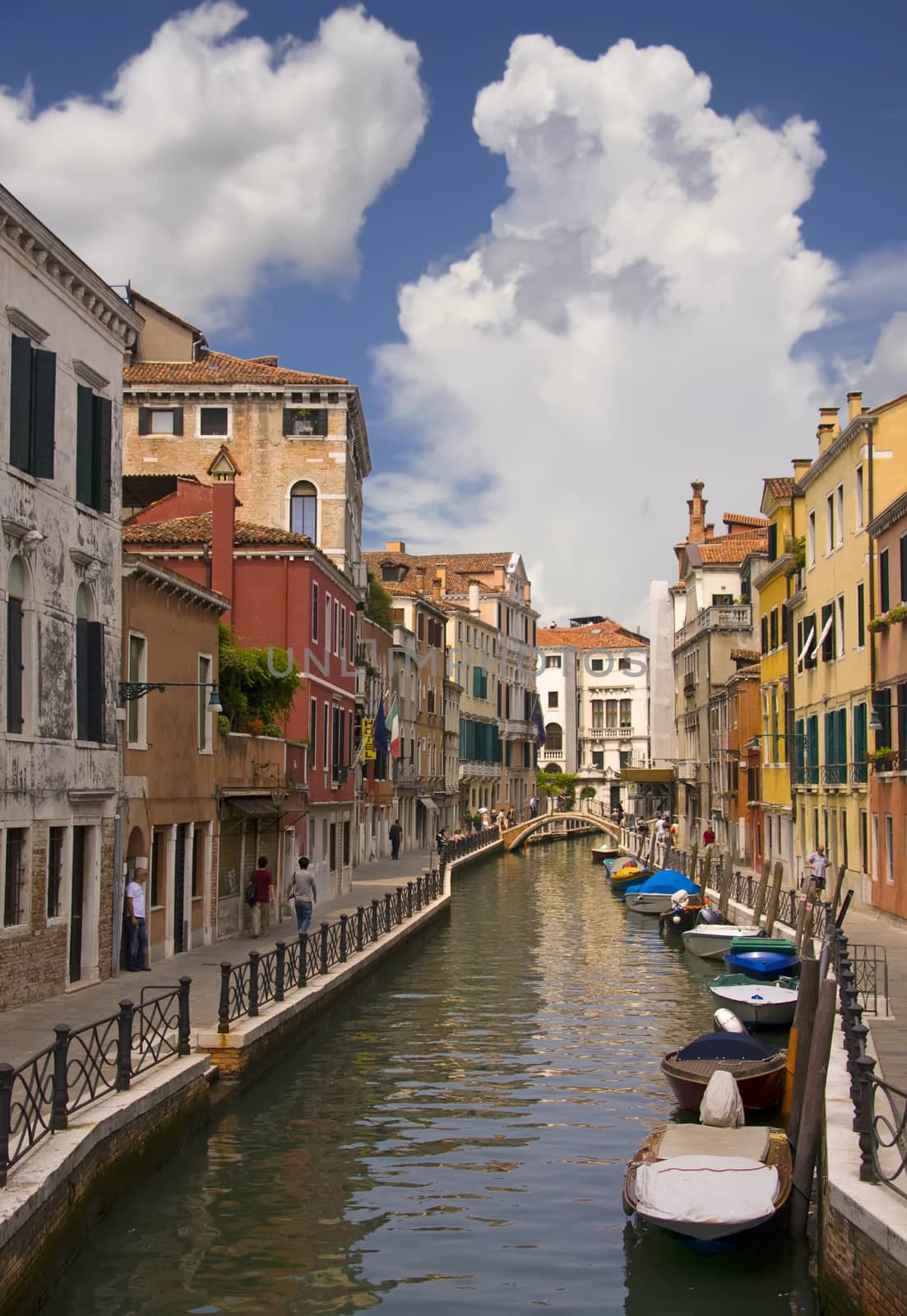 Idyllic canal view in Venice, Italy