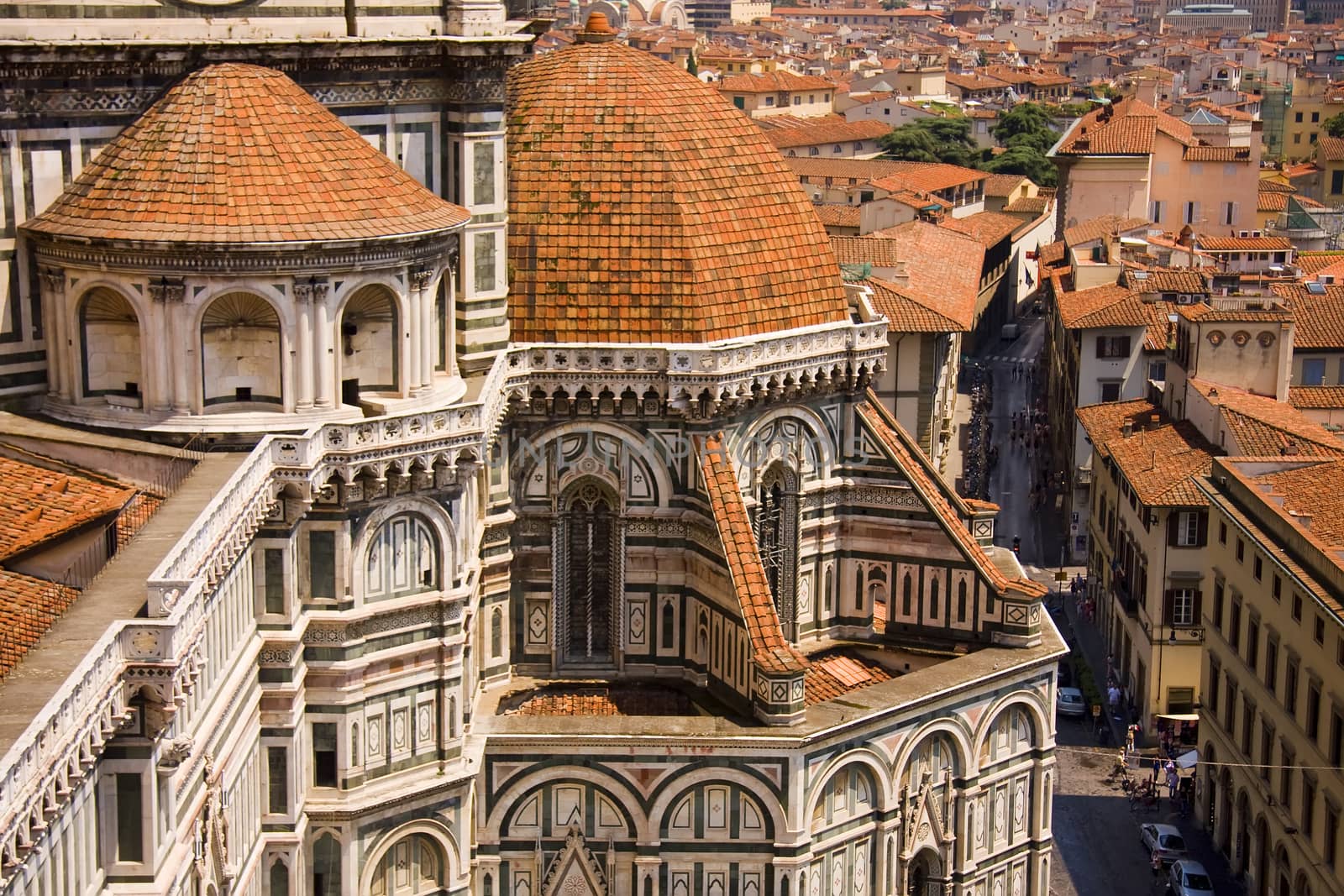 Florence view from Duomo Cathedral tower in Italy