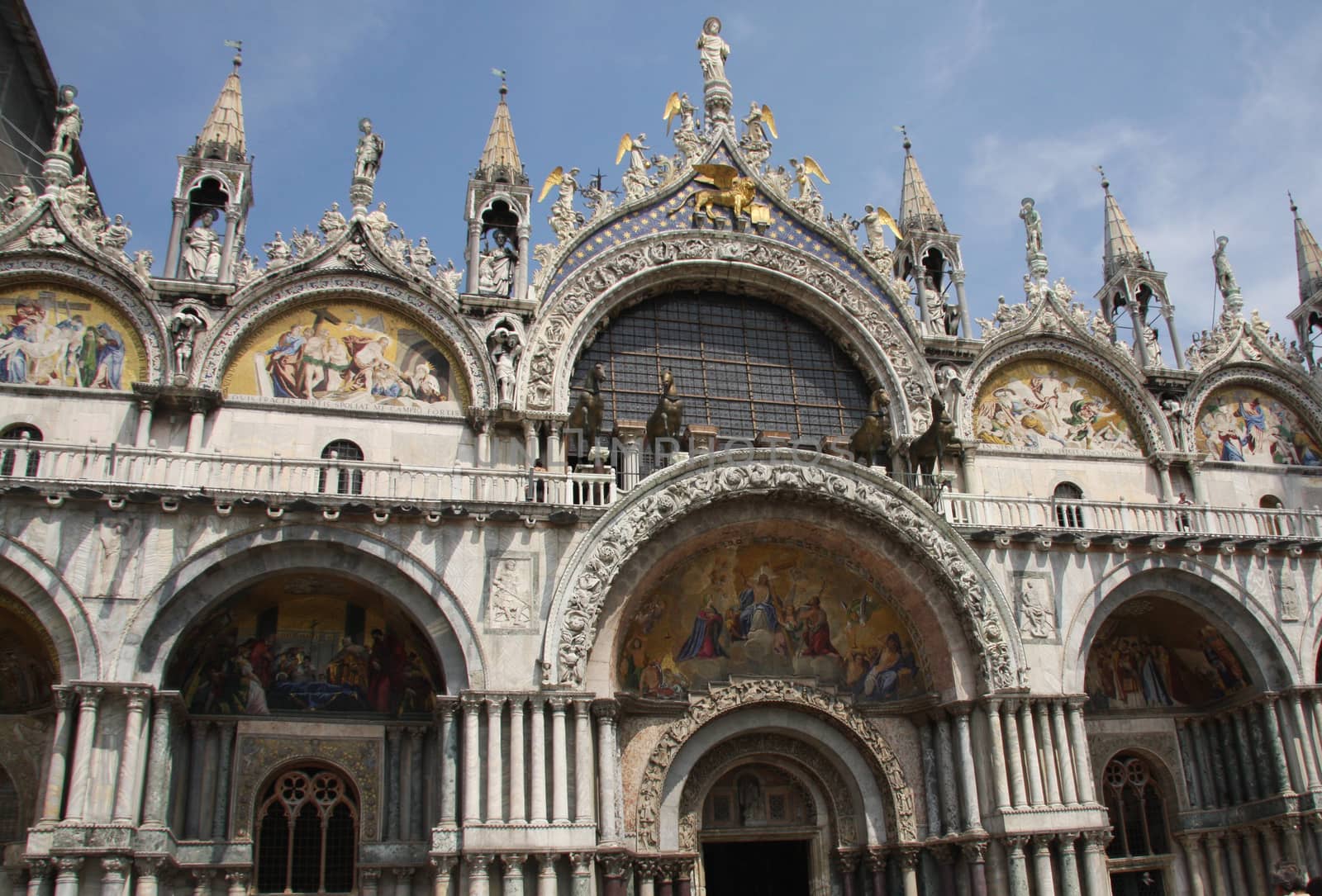 Saint Mark's Basilica facade in Venice, Italy
