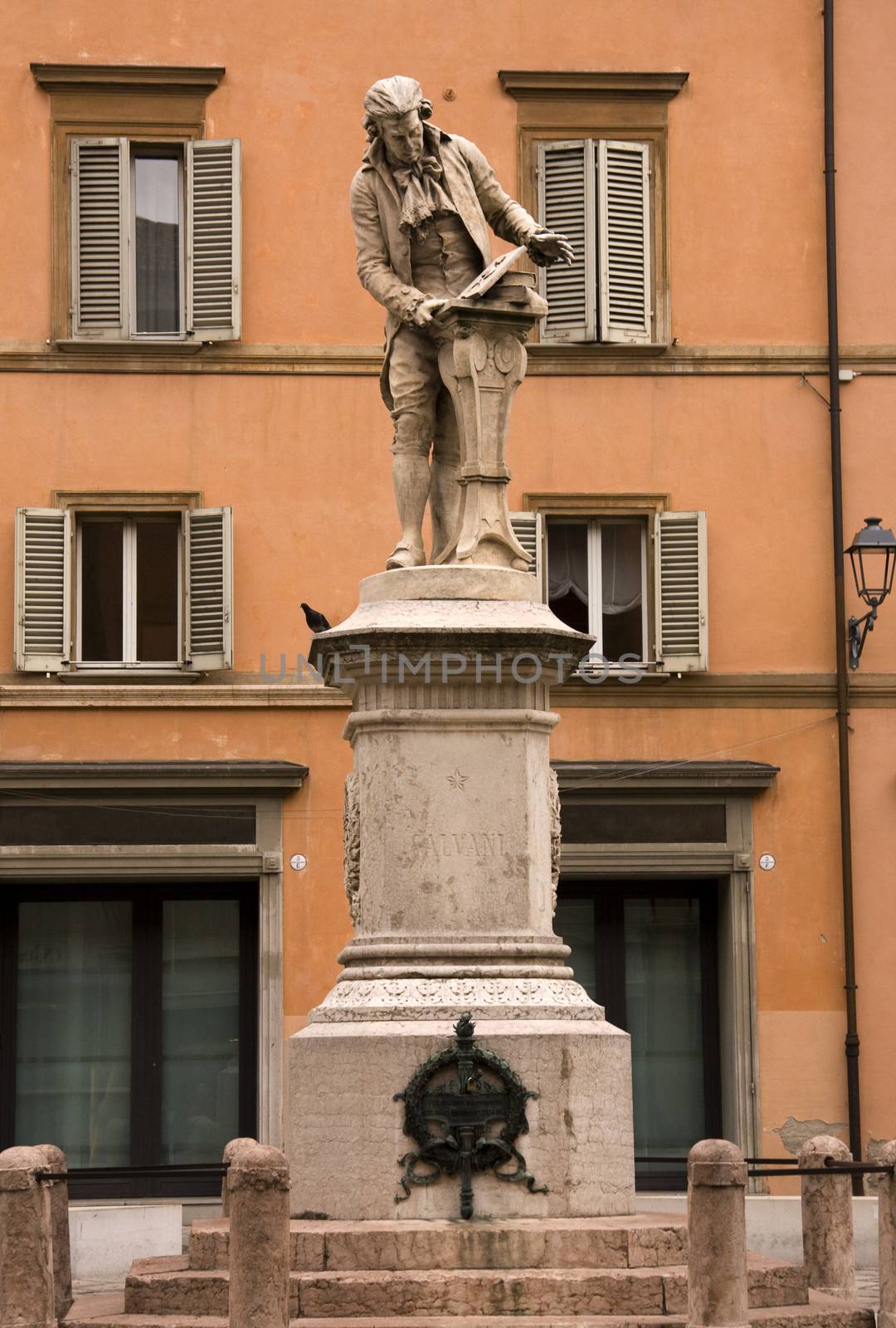 Statue of 17th century politician Salvani in Bologna, Italy