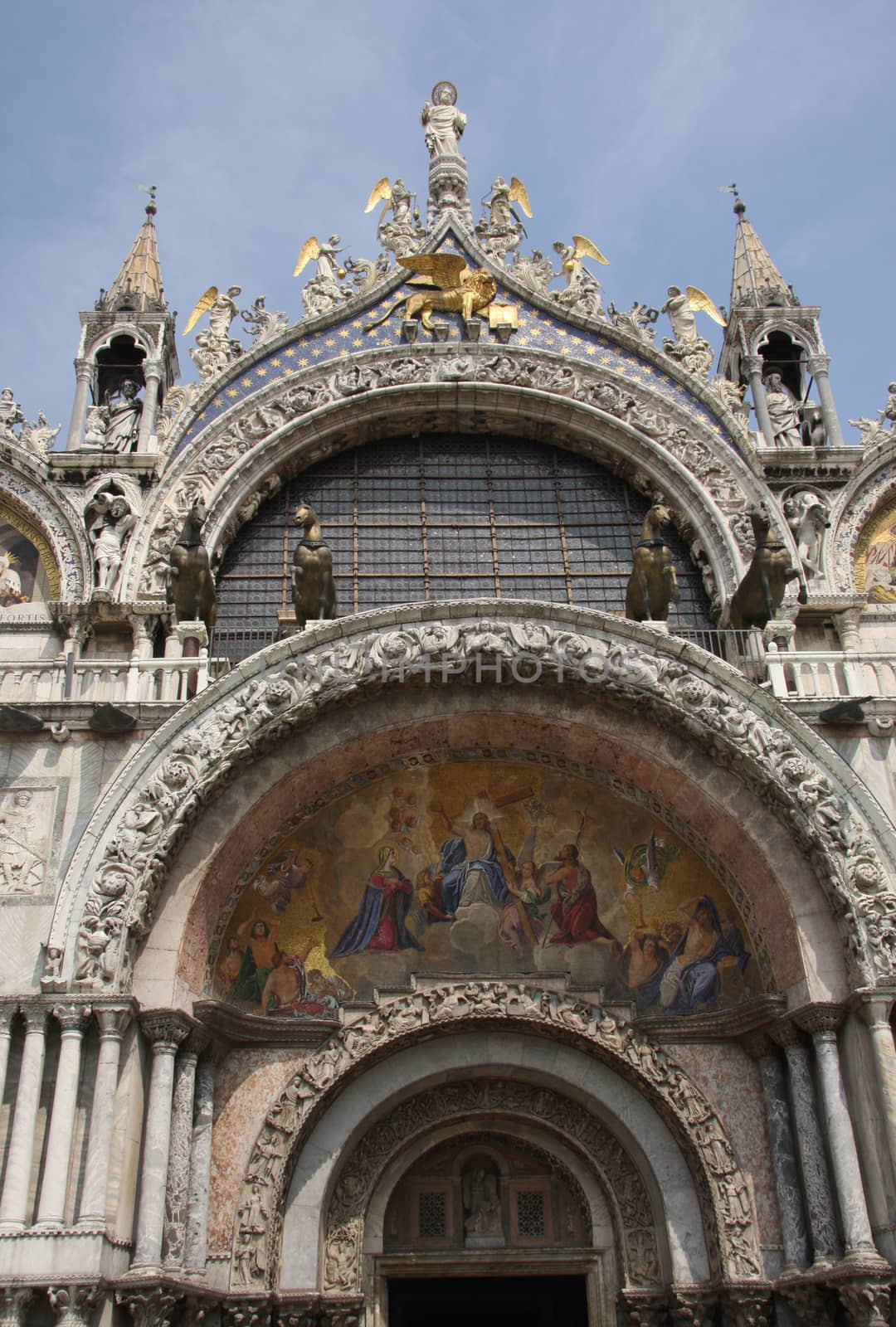 Cathedral on Saint Marcus Place, front side, Venice, Italy