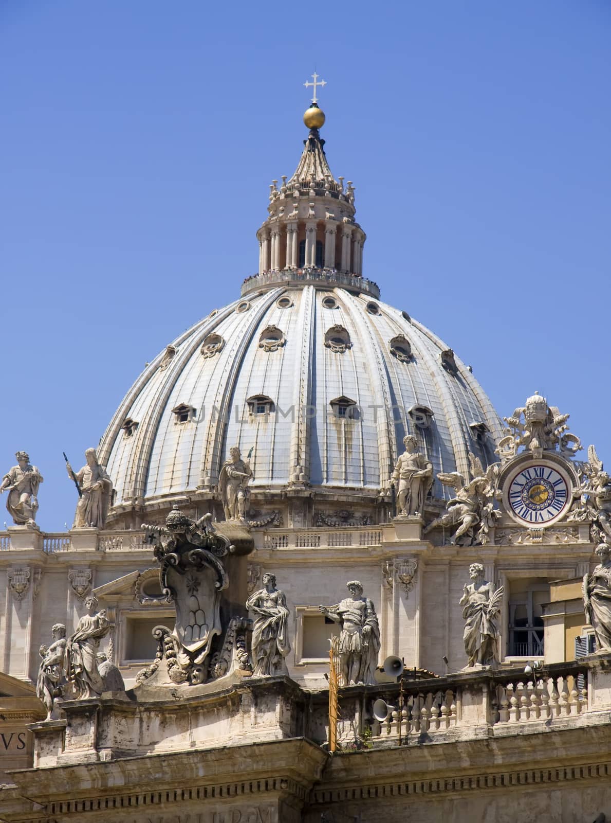 A dome of the St. Petr's Basilica in Vatican City by fotoecho