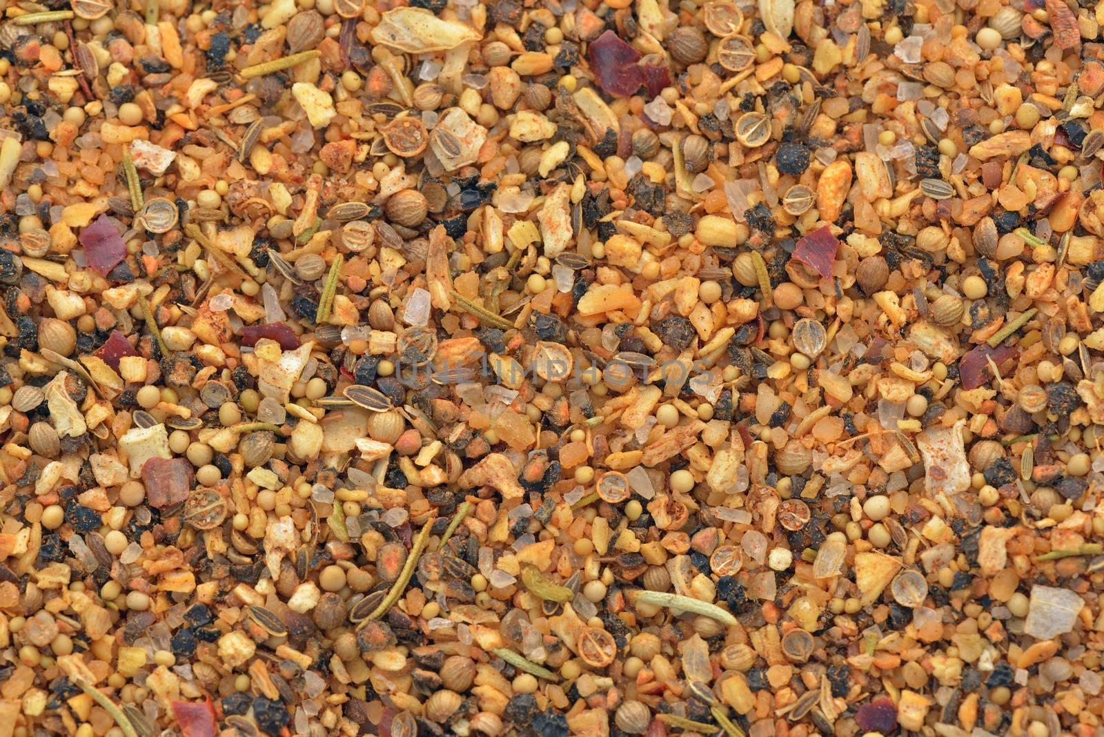 Close-up of marinade spices used for cook poultry on BBQ