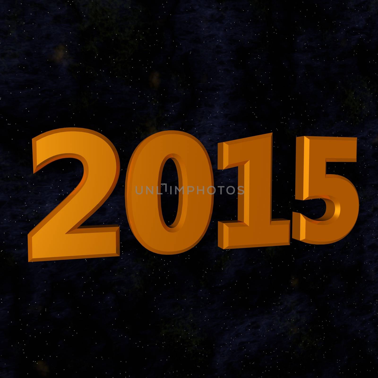 Year 2015 in golden numbers, stellar background