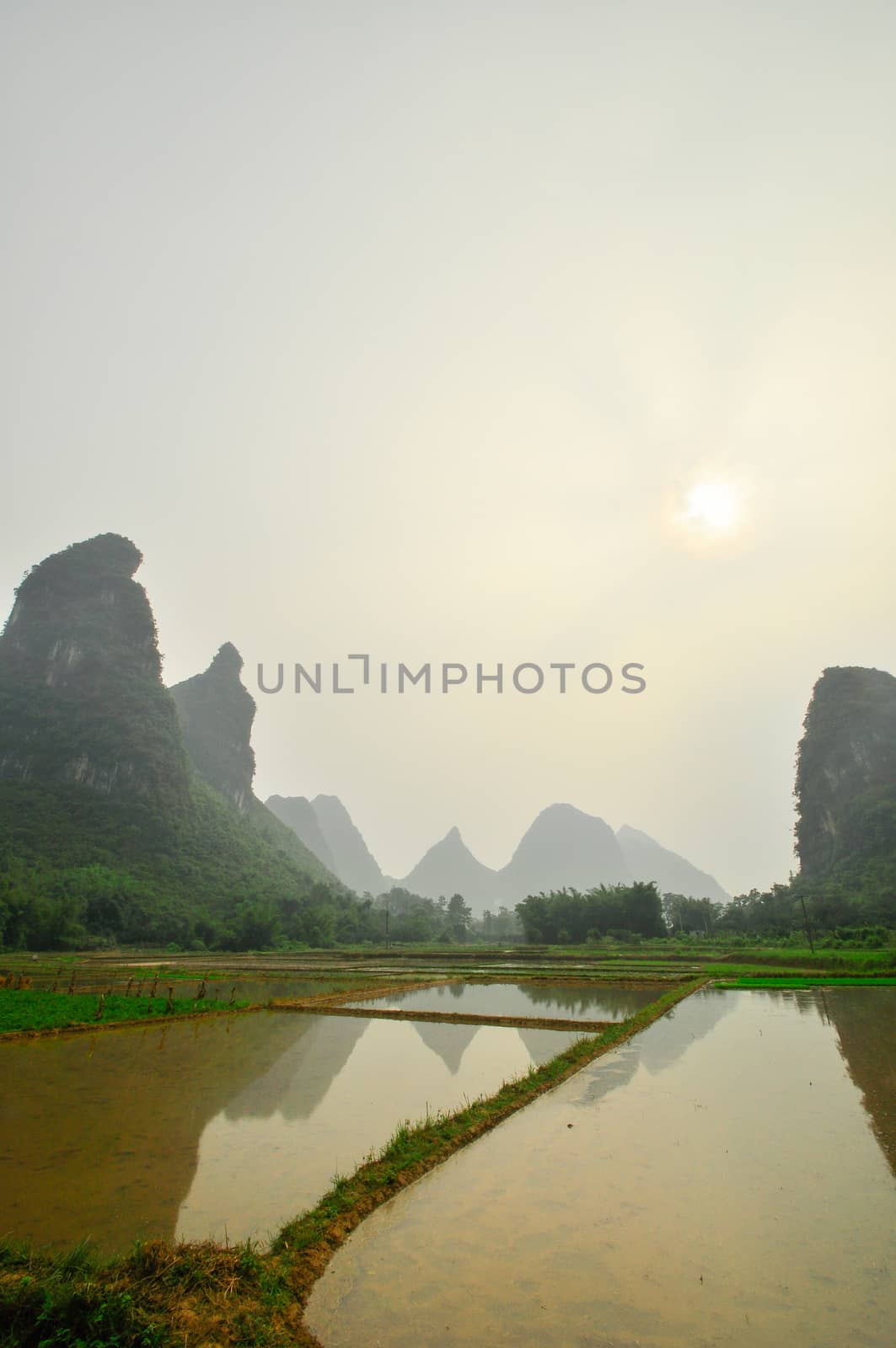 Li river mountain landscape in Yangshuo Guilin by weltreisendertj