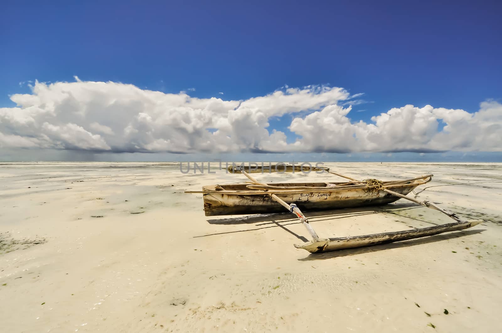 Zanzibar beach and coral rocks bule green ozean Tanzania