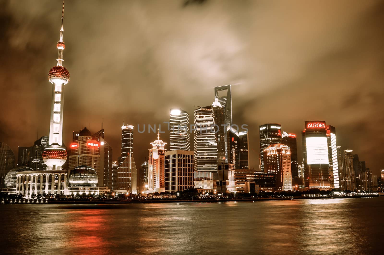 Shanghai, China - August 6, 2011: Cityscape Skyline taken from t by weltreisendertj