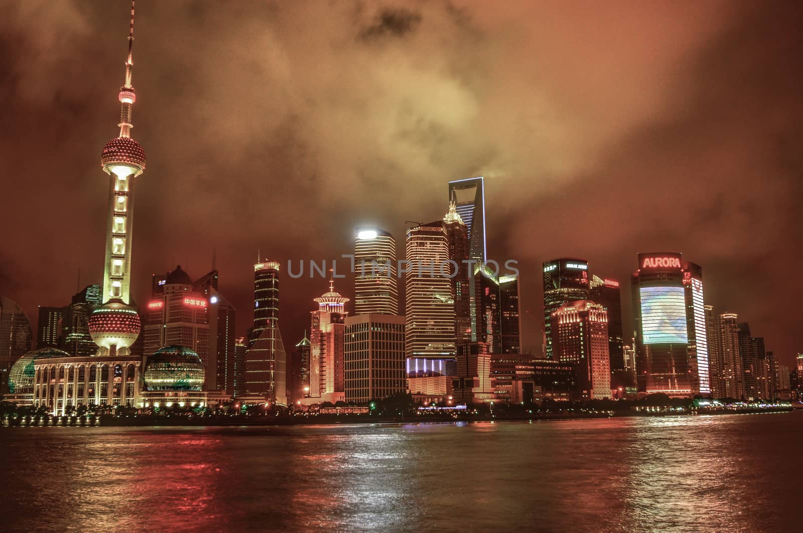 Shanghai, China - August 6, 2011: Cityscape Skyline taken from t by weltreisendertj