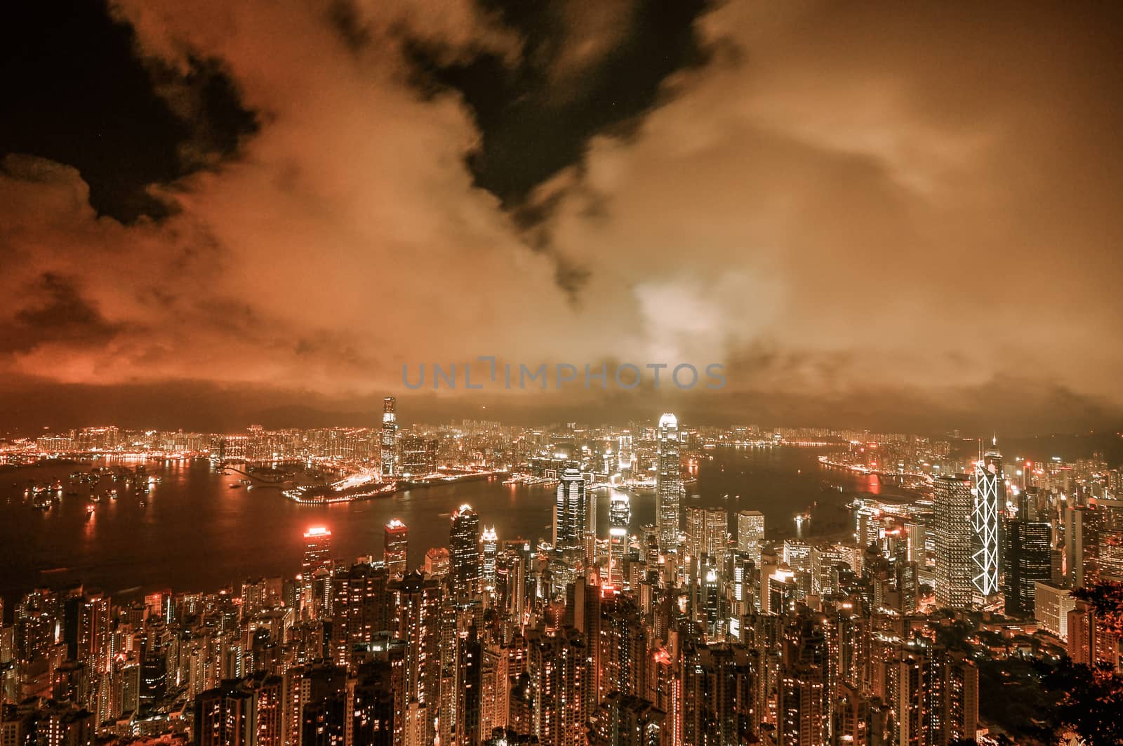 Hong Kong Island from Victoria Peak Park, China