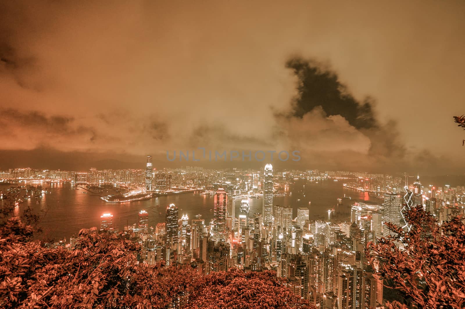 Hong Kong Island from Victoria Peak Park, China