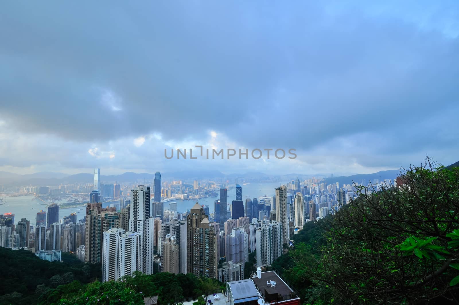 Hong Kong Island from Victoria Peak Park, China