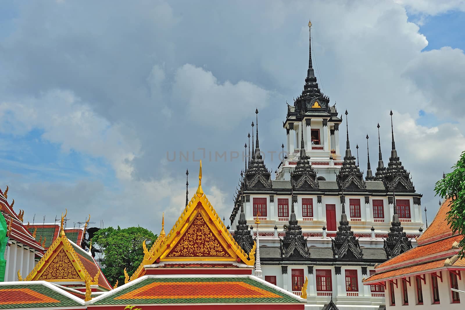 Iron temple Loha Prasat in Wat Ratchanatdaram Worawihan, Bangkok by think4photop