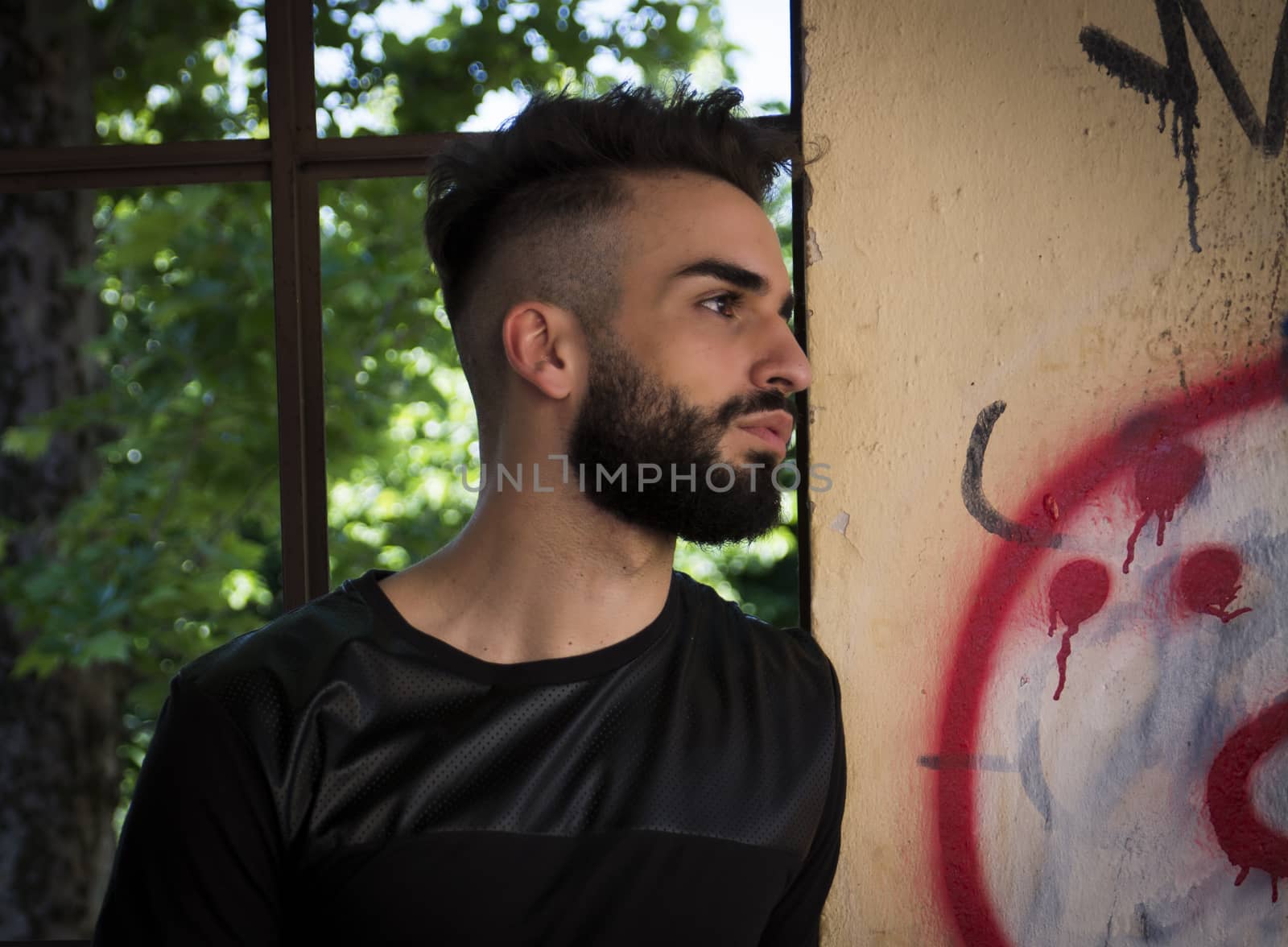 Handsome young man with beard by artofphoto
