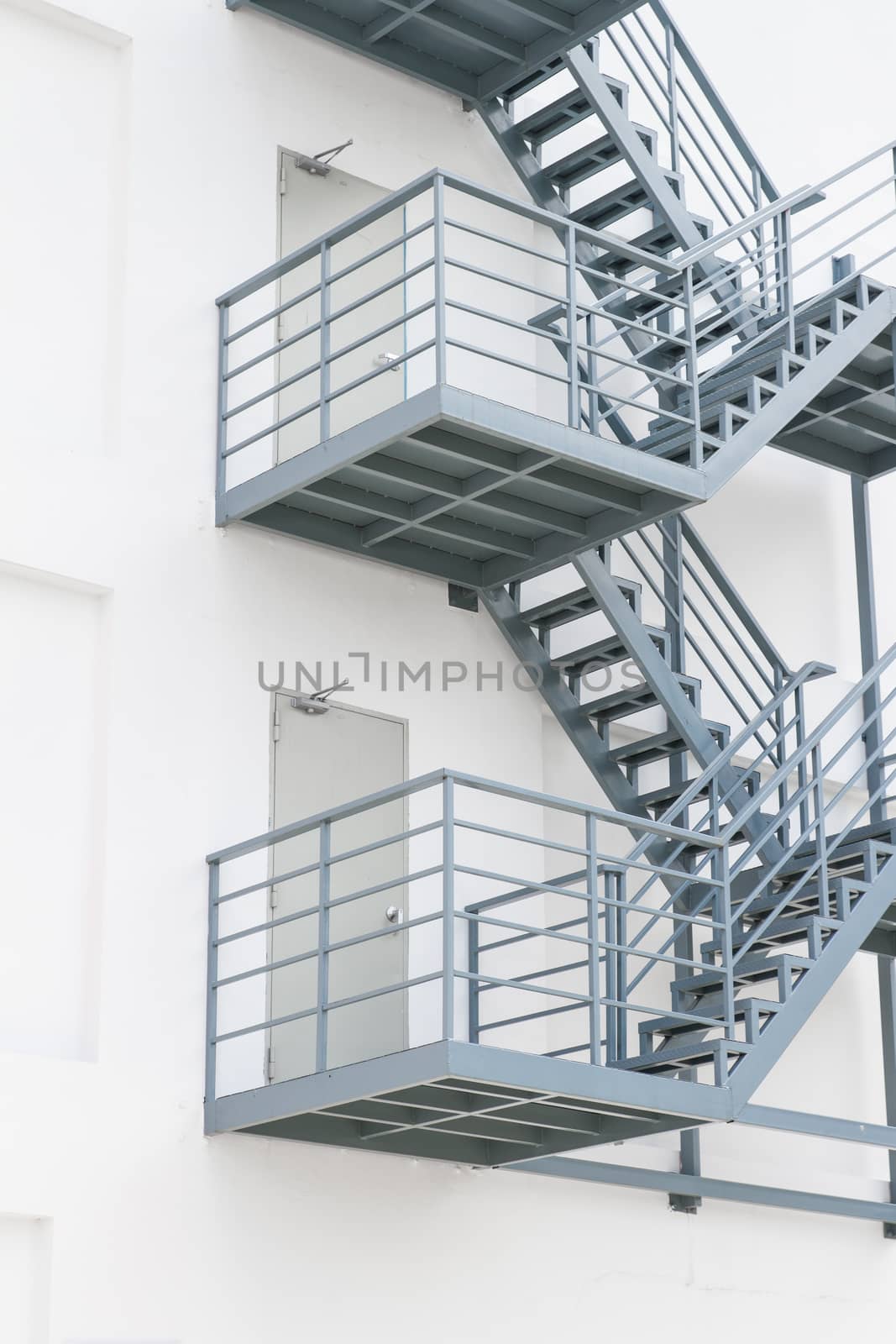 Metal staircase outside of building