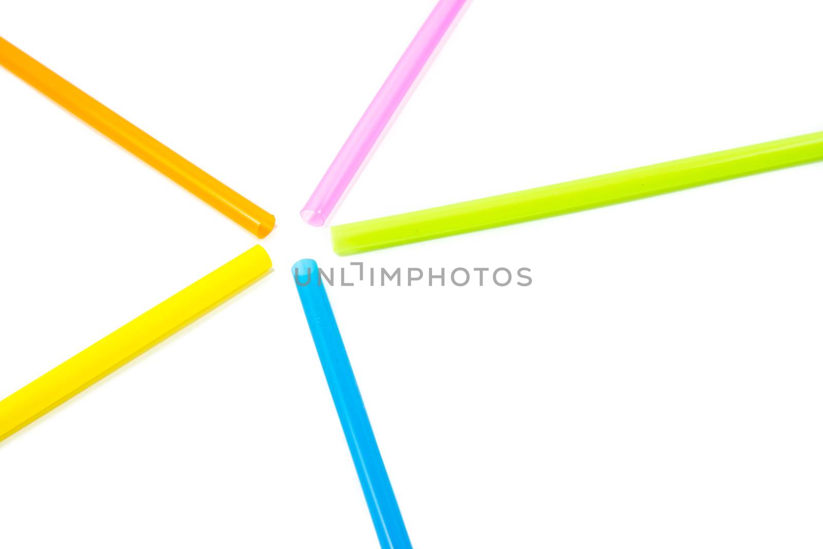 colorful drinking straws isolated on white background