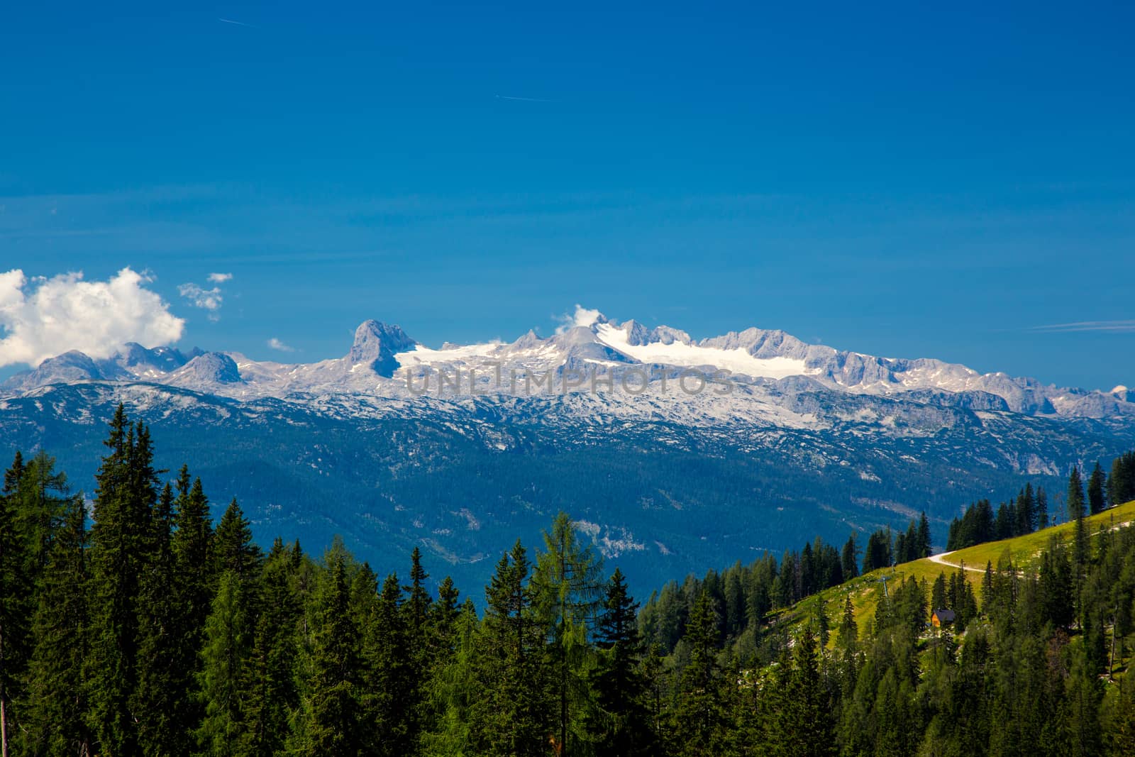 High mountains large view in Alps Austria