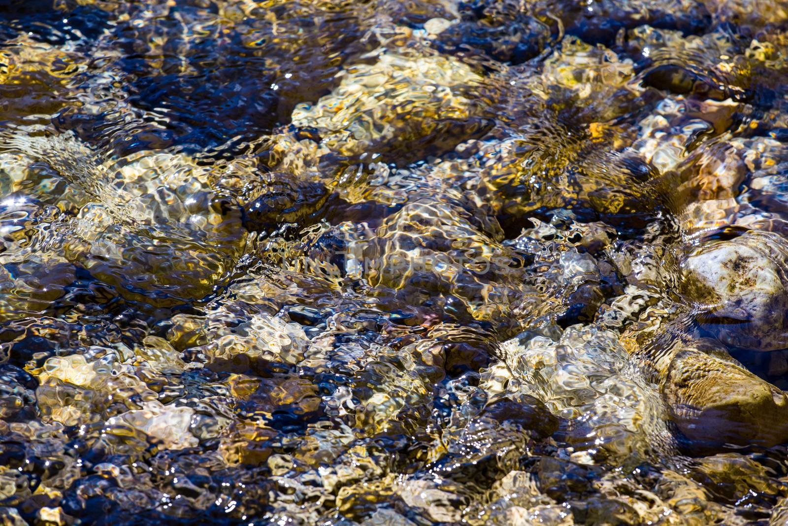 Clear transparent water of the river Austria