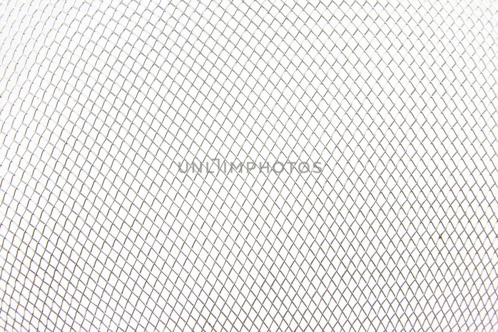 Metal net on white background