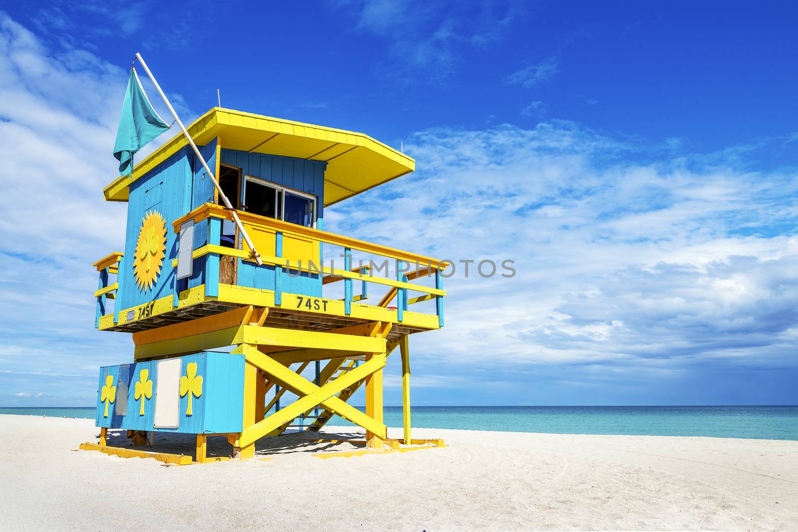 Colorful Lifeguard Tower in South Beach, Miami Beach, Florida, USA 