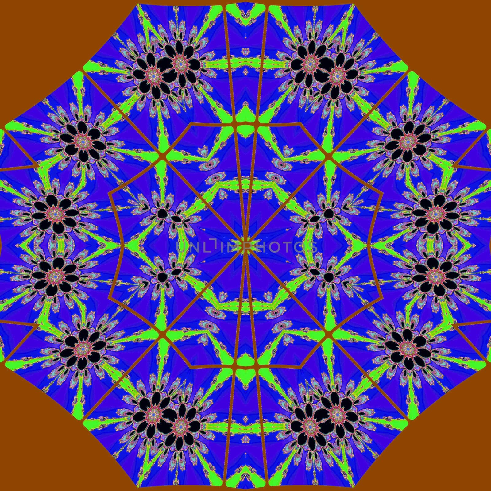 Digital computer graphic - pattern with decorative flowers in a bright colors for design.
