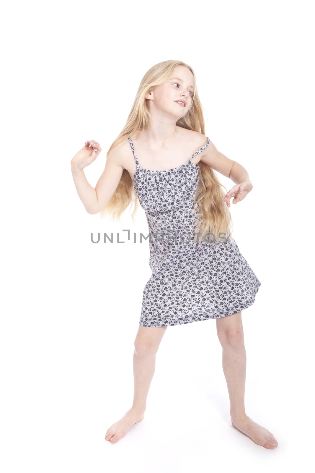young blond girl dancing in studio by ahavelaar
