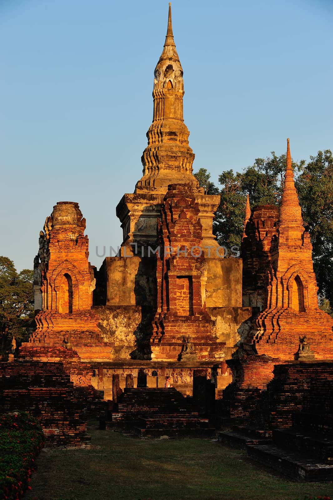 Ancient buddha statue. Sukhothai Historical Park, Sukhothai Prov by think4photop