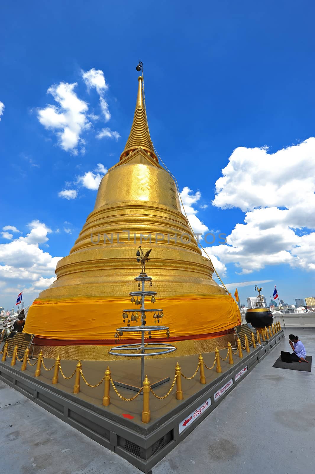 Gold moutain temple in bangkok province (thailand.) by think4photop