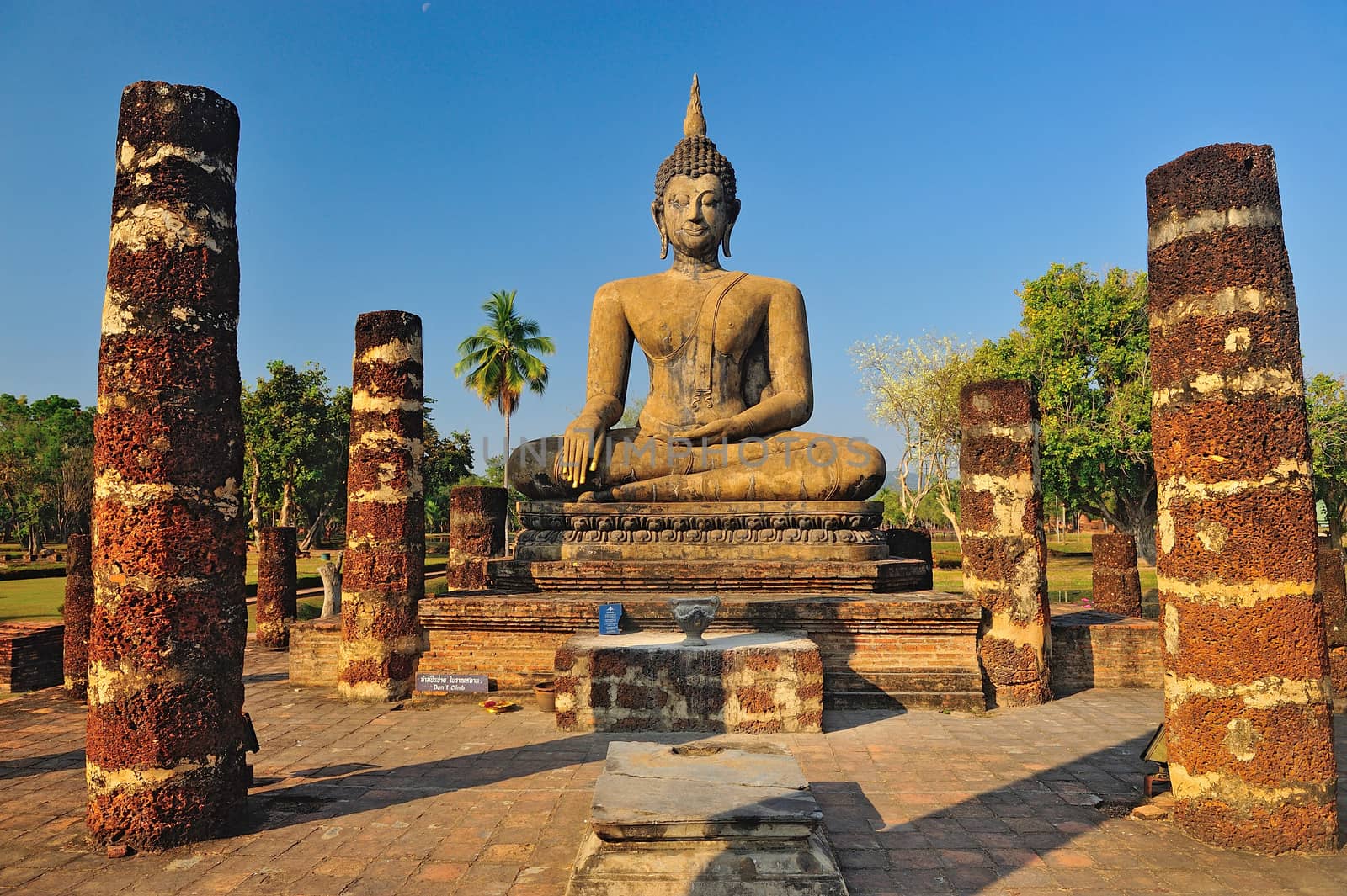 Ancient buddha statue. Sukhothai Historical Park, Sukhothai Prov by think4photop