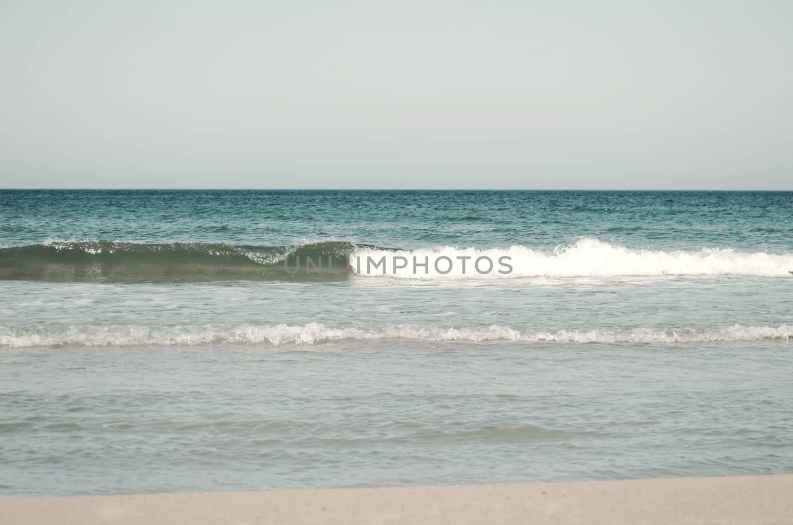 Photo of the Wavy Sea Clear Horizon