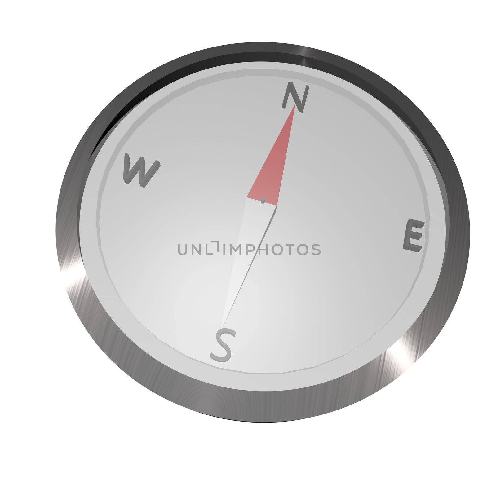 A compass isolated over white background, 3d render