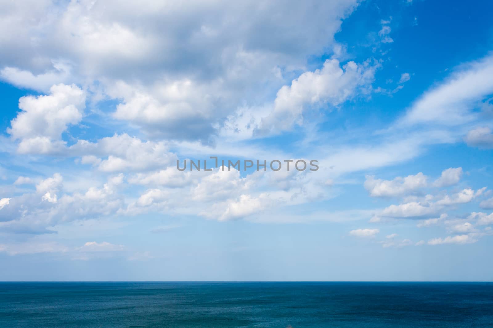 sea and sky whit clouds landscape on summer day
