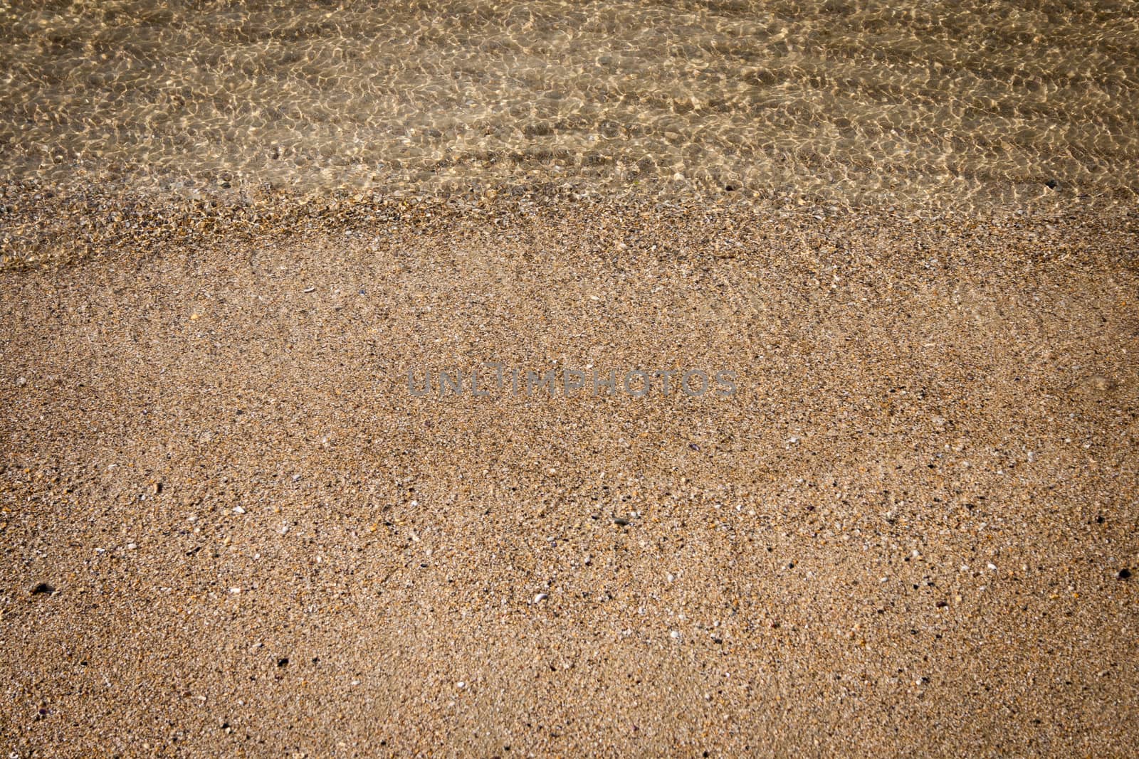 beach sand background with transparent water