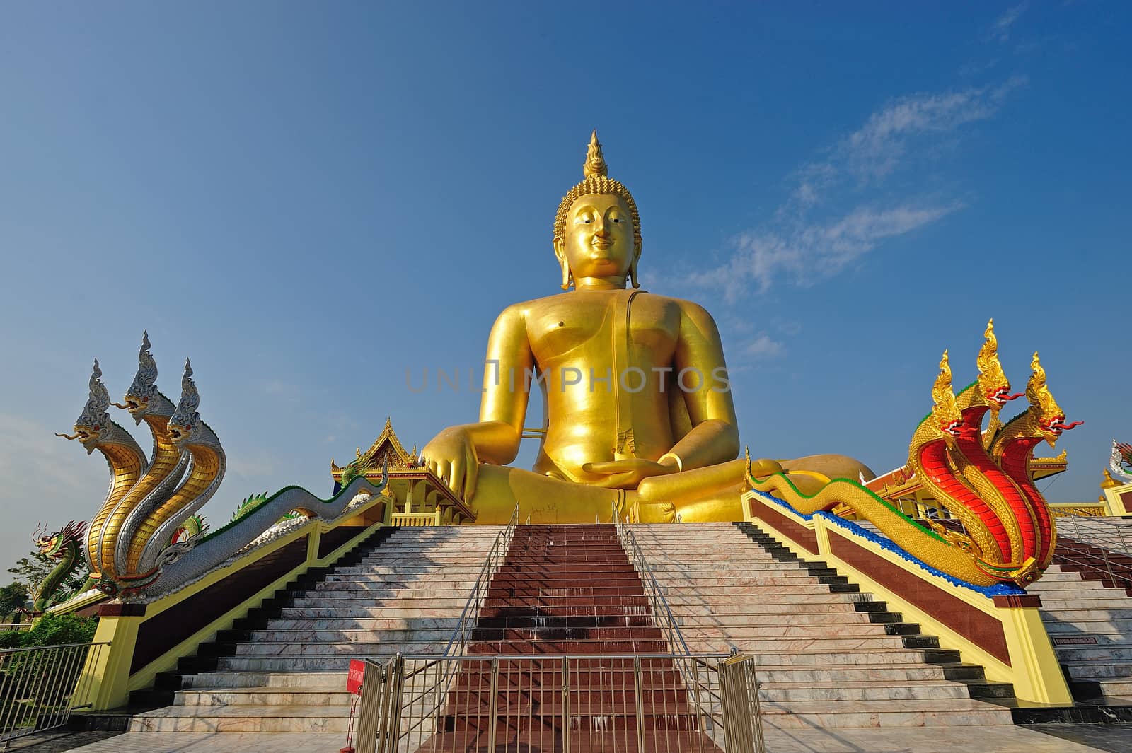 Golden Buddha statue at Wat Muang in Angthong, Thailand