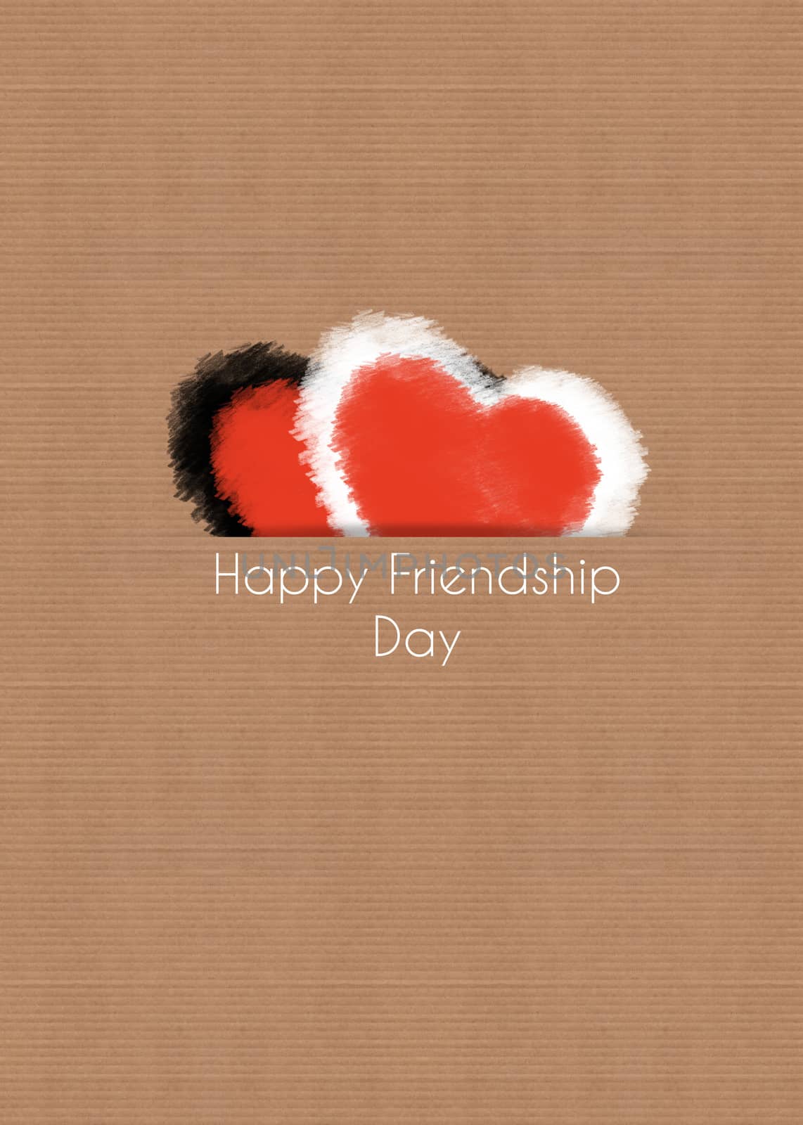 happy friendship day concept, two hearts by motionkarma