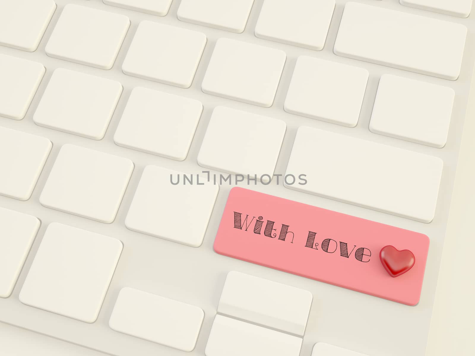 shift key with red heart. love concept