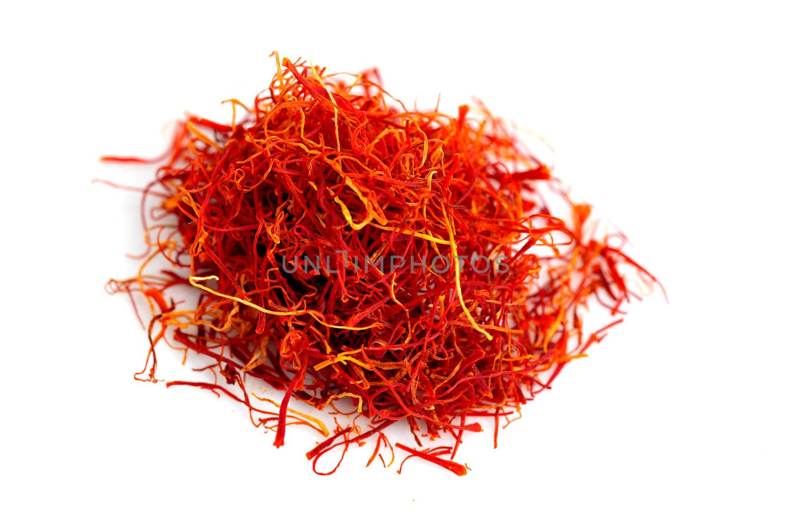 Isolated image of Saffron Spice on White Background