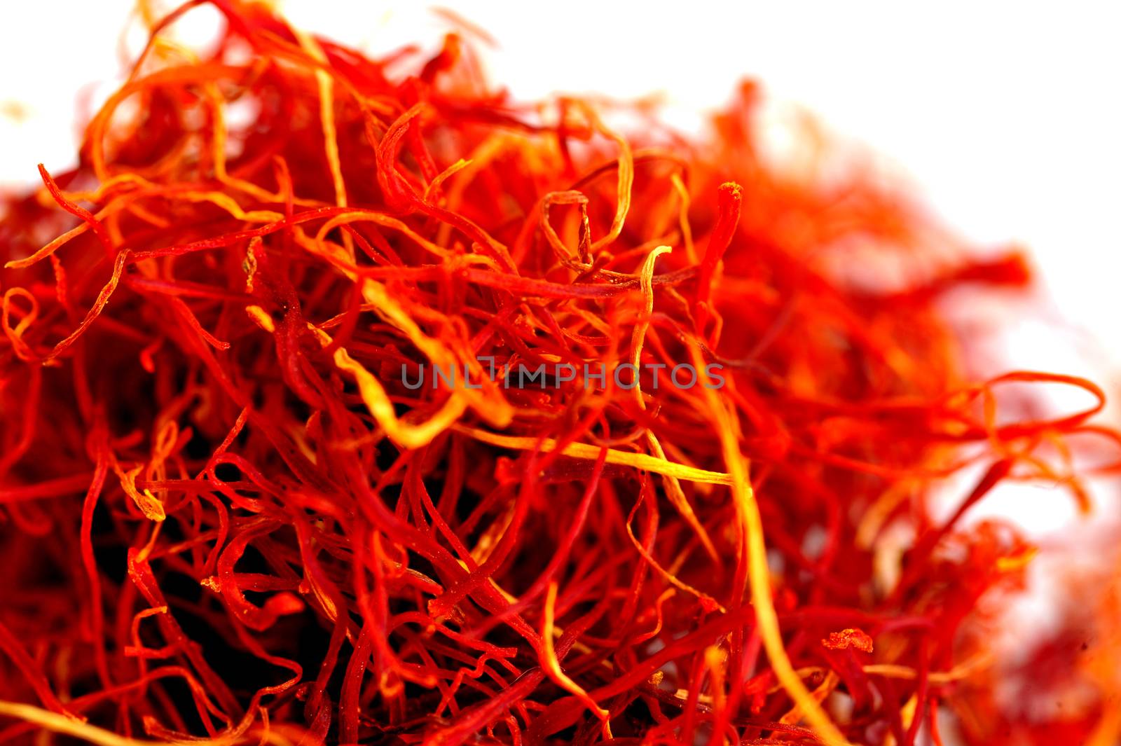 Isolated image of Saffron Spice on White Background