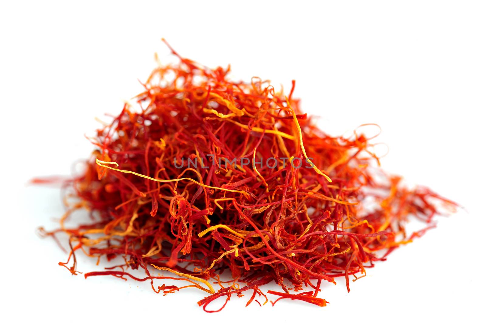 Isolated image of Saffron Spice on White Background