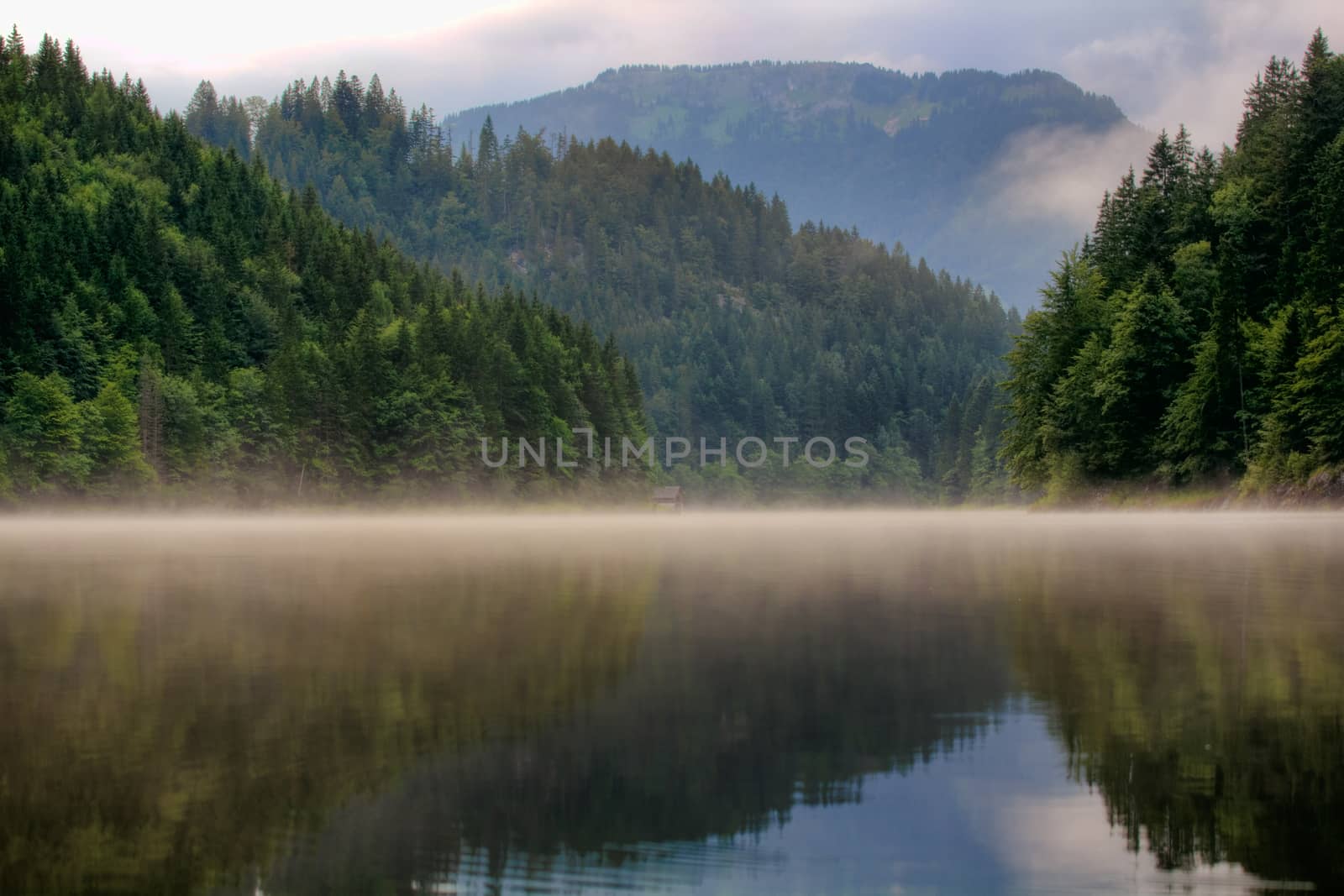 Tranquil lake in the high mountains Alps Austria