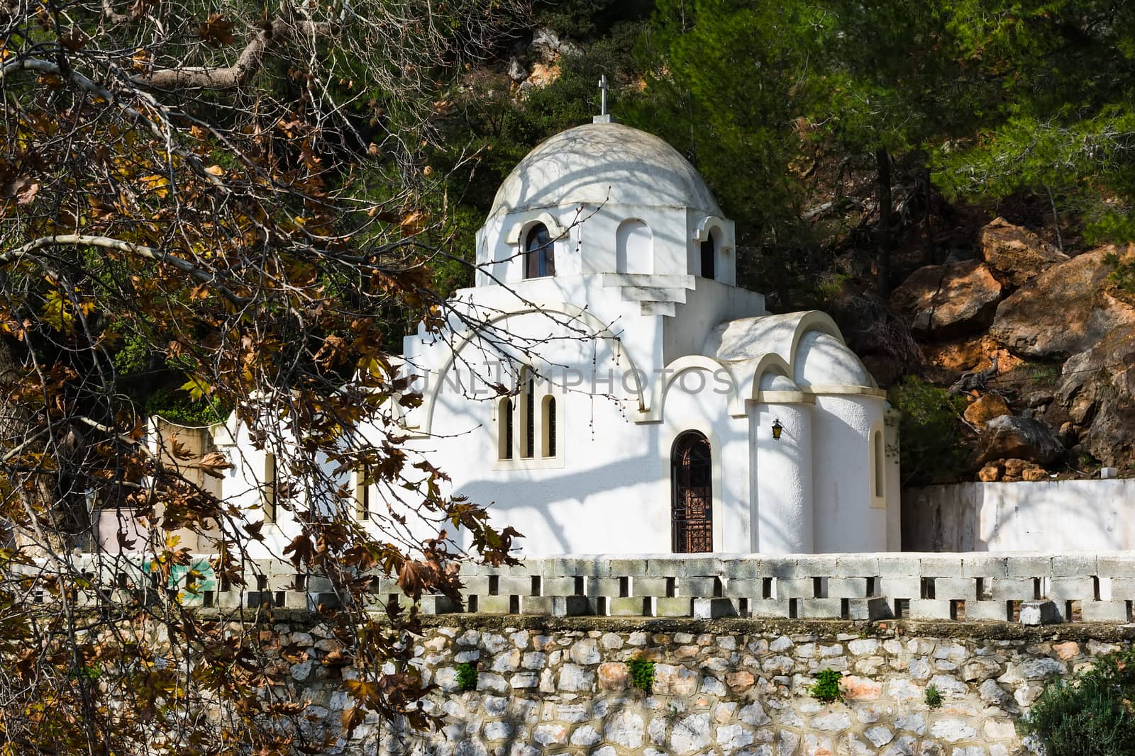 A small Greek orthodox church in Poros island in Greece