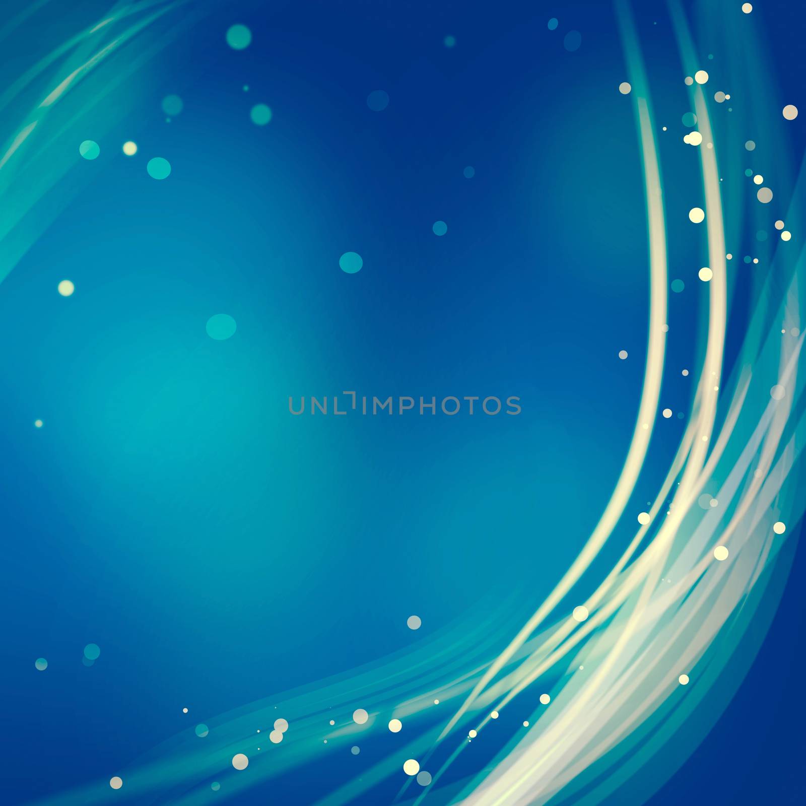 abstract soft line and bokeh on blue background.