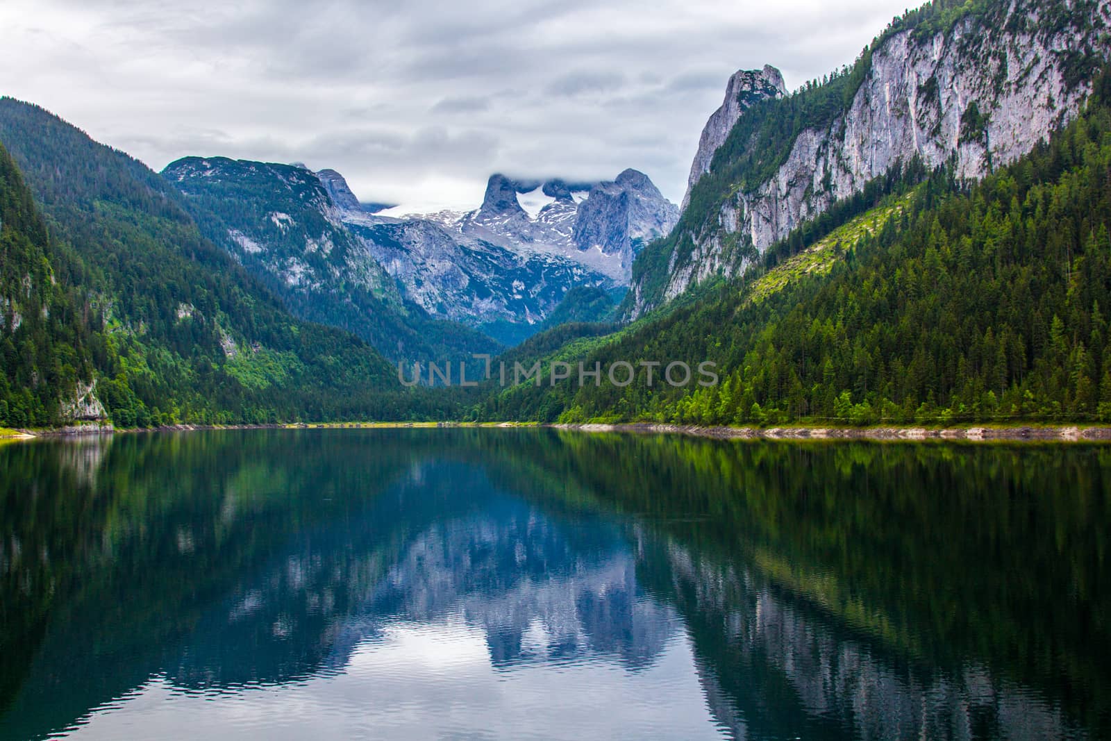 Tranquil lake in the high mountains Alps Austria