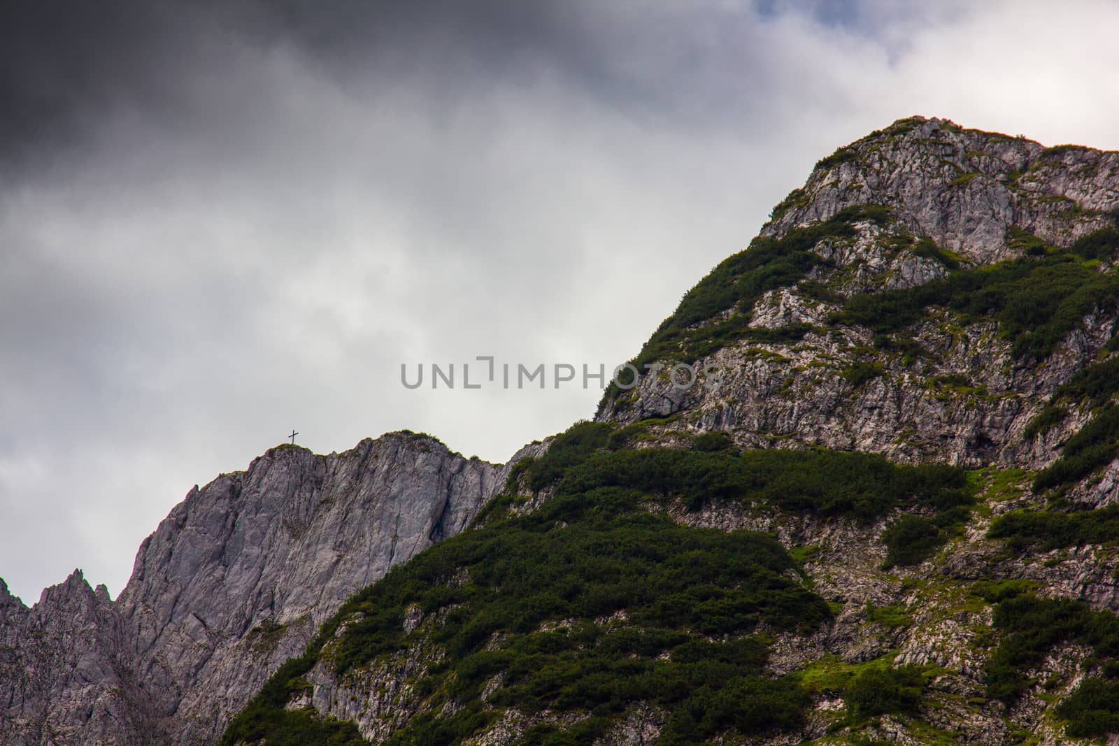 A cross on the top of the mountain Austria