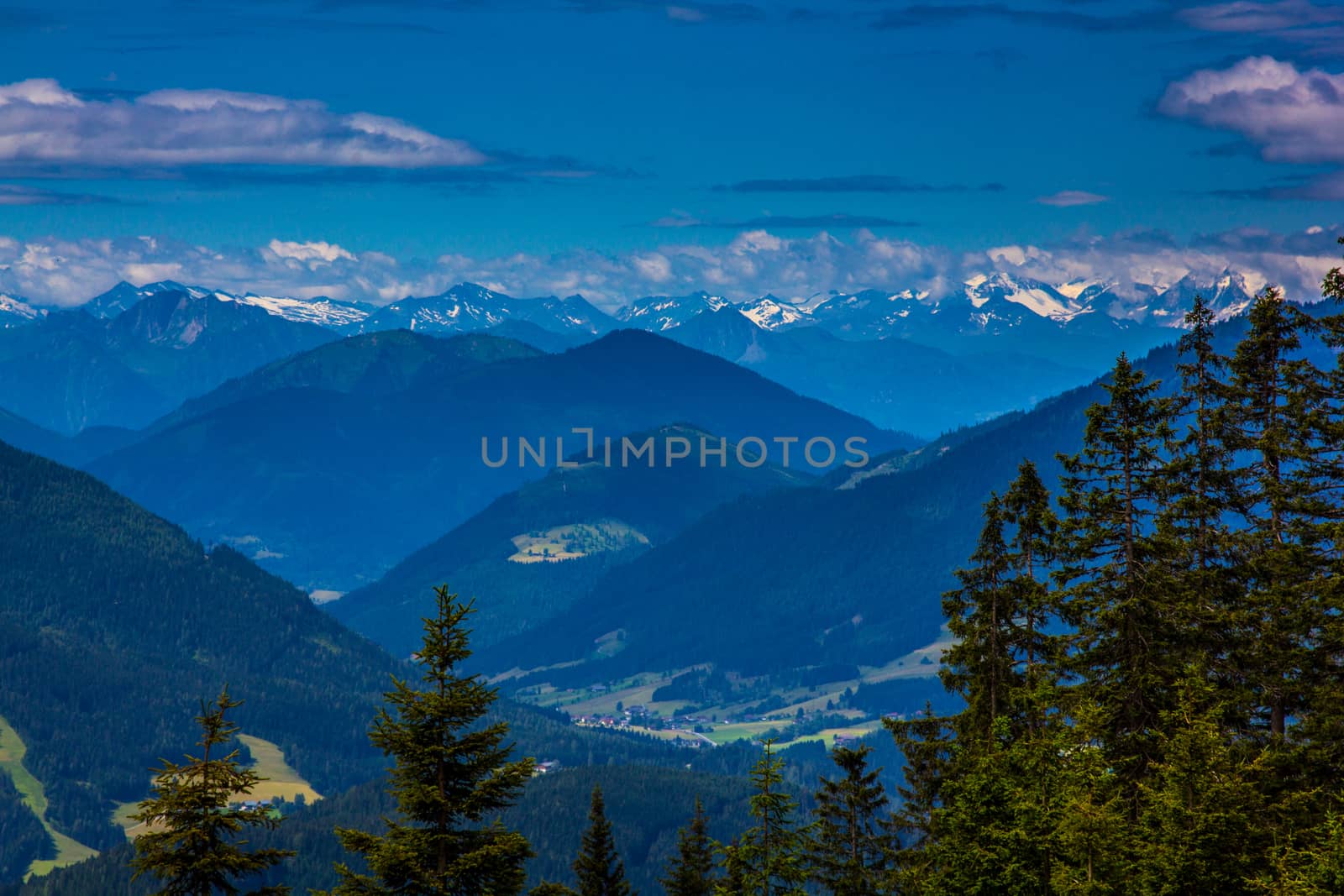 View at the high mountains Alps Austria