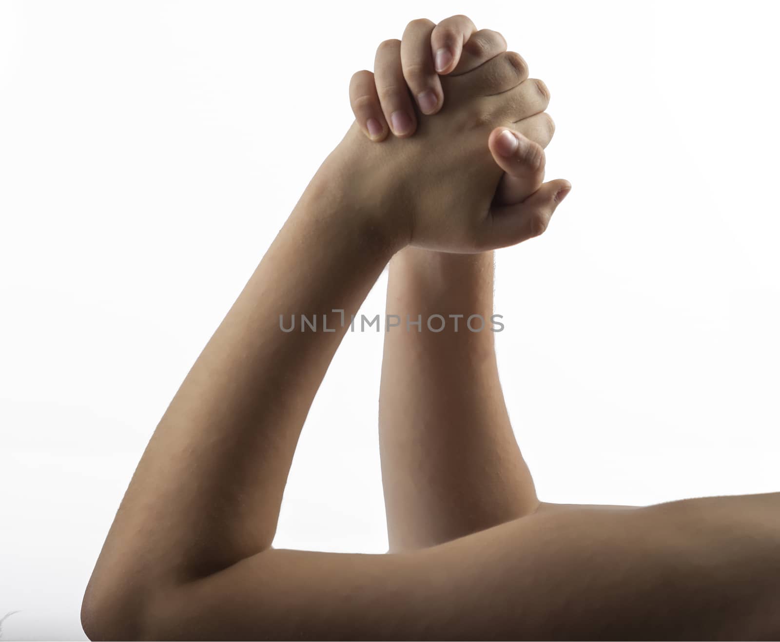 Young hands make a embracing hands  gesture