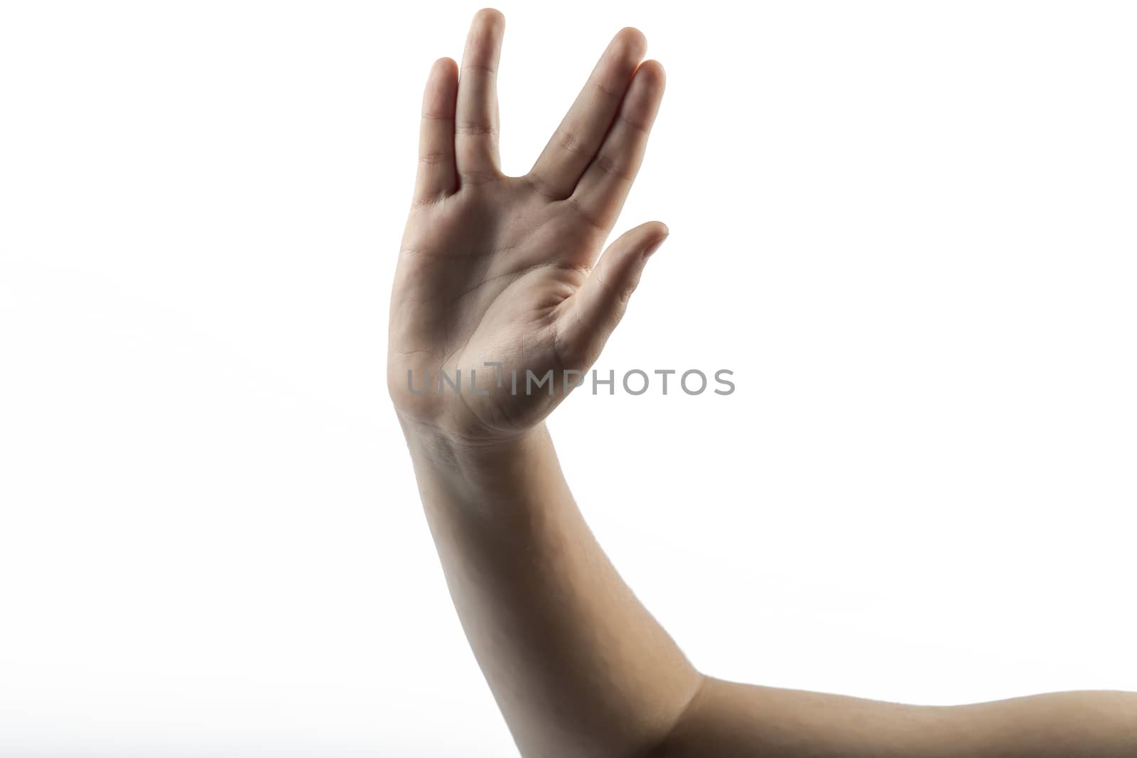 Young hands make Vulcan Salute: Long Live and Prosper