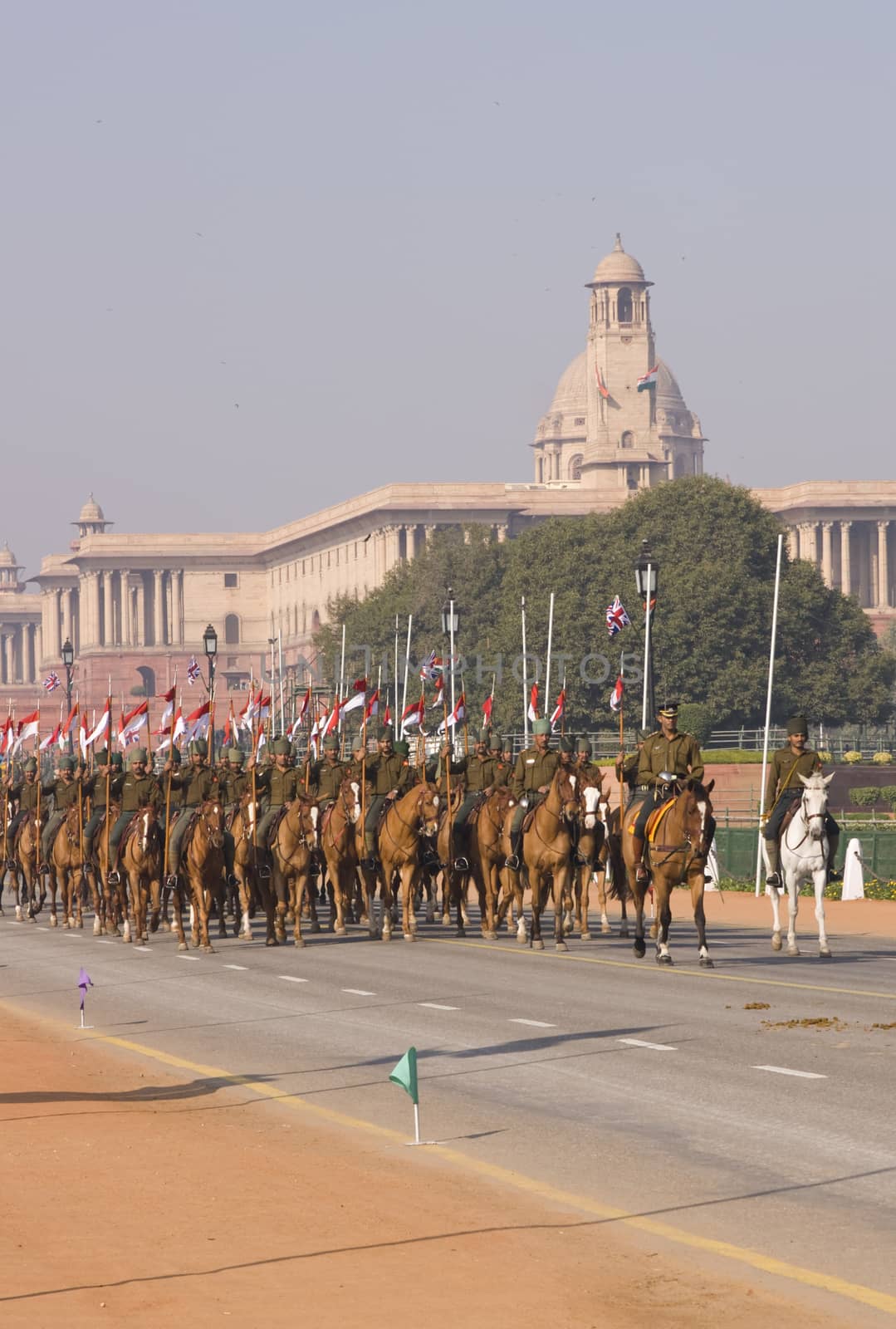 Mounted Lancers practice for the annual Republic Day Parade in New Delhi, India