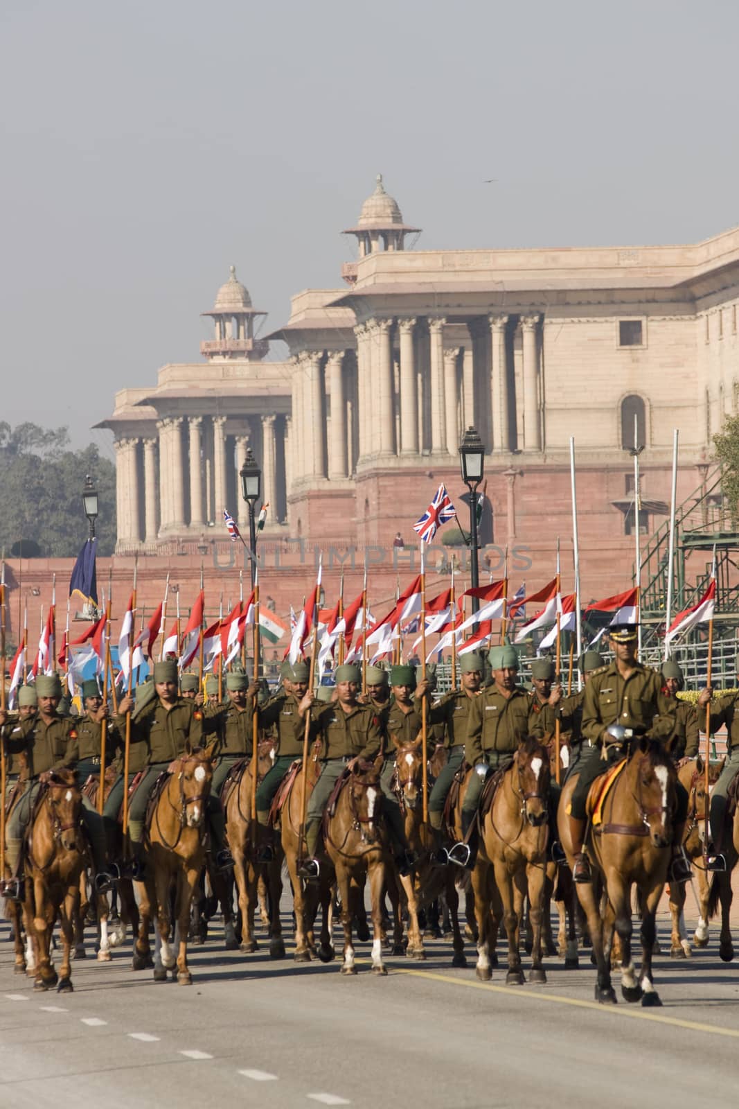 Mounted Lancers practice for the annual Republic Day Parade in New Delhi, India