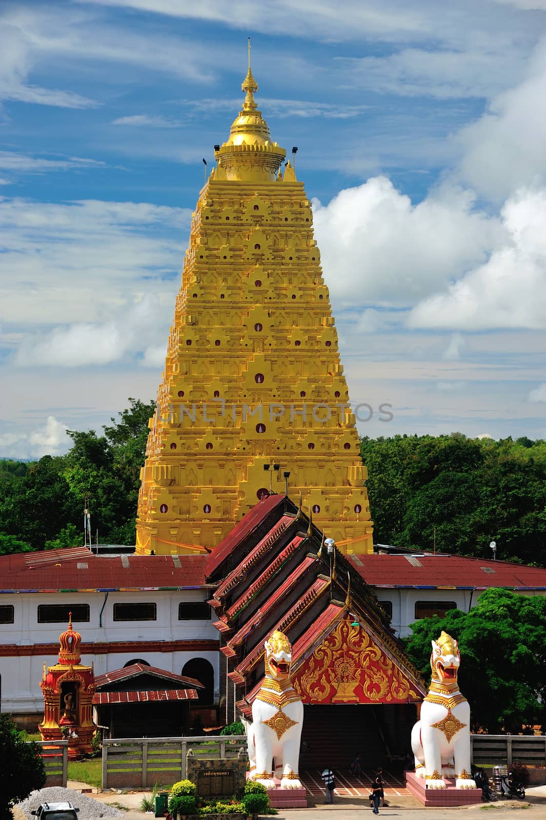 Golden Pagoda in the province of Kanchanaburi, Thailand