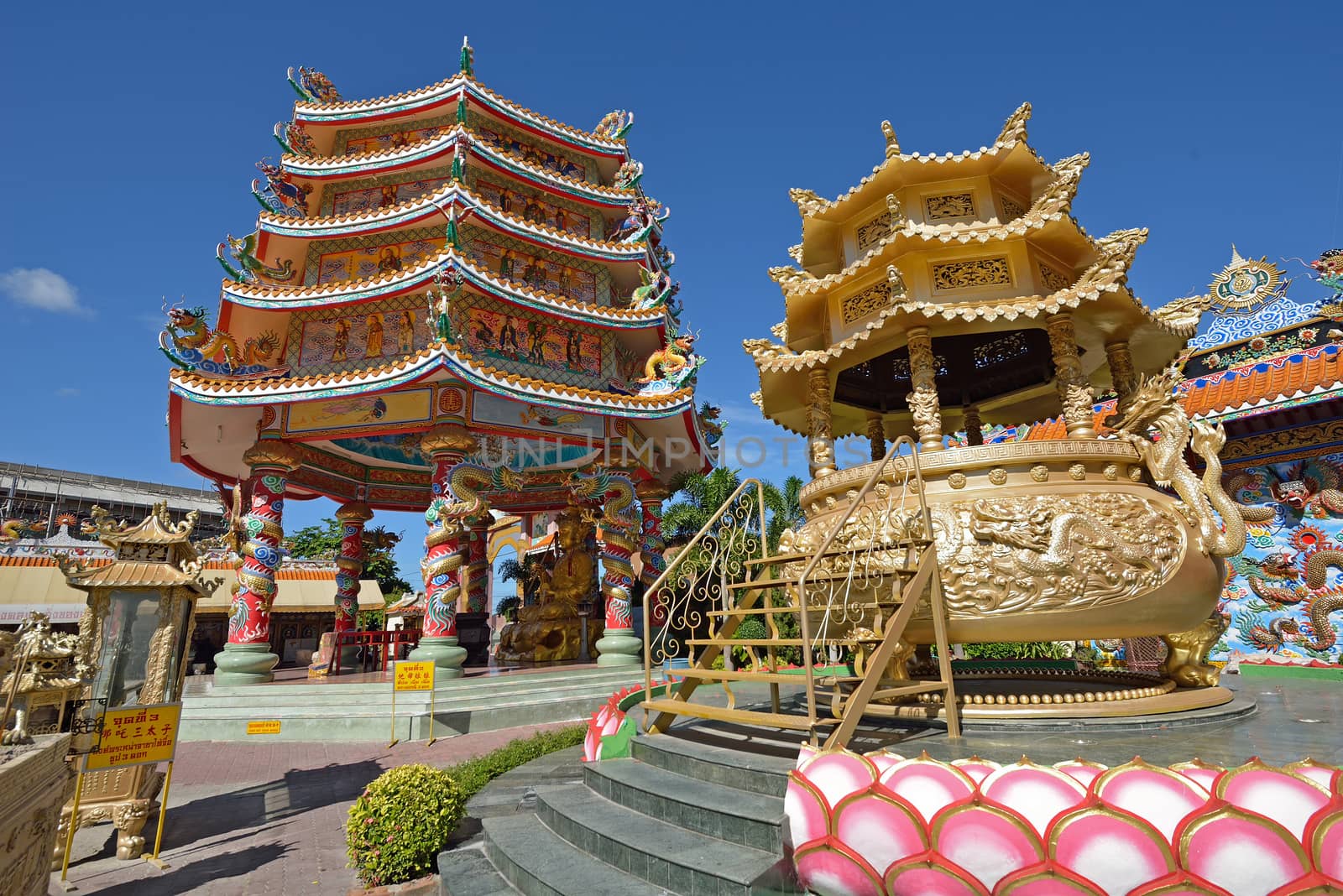 Naja statue of Chinese shrine temple, Chonburi, Thailand